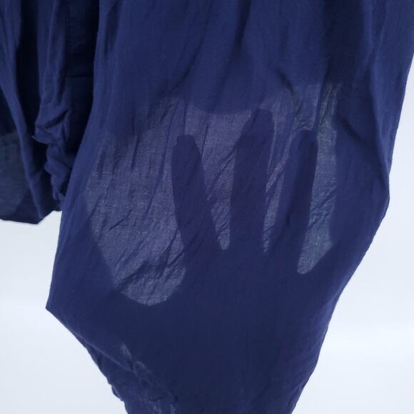 Soft Surroundings Women Assymetrical Ivory Button Down Wrap Roll Tab Sleeve| L - Picture 10 of 10